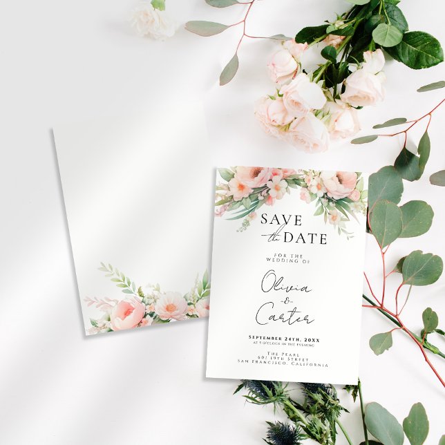 Reserve A Data Casamento Floral com Beijo de Água (Criador carregado)