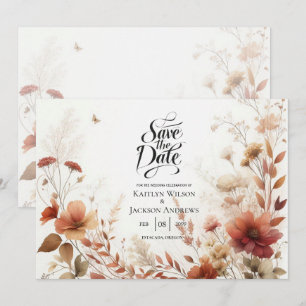 Reserve A Data Casamento Floral com Borboletas Boho Browns