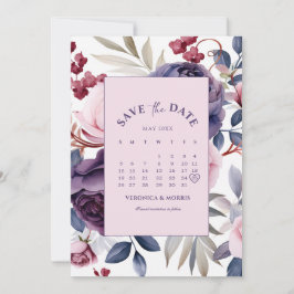 Reserve A Data Casamento floral com rosa roxo Dusty