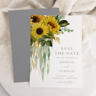 Reserve A Data Casamento Floral da Cinza Eucalyptus Sunflower