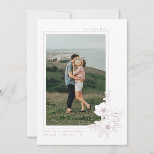 Reserve A Data Casamento Floral de Arte de Anêmona Rosa Minimalis