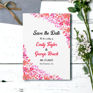 Reserve A Data Casamento Floral de Ferida Botânica Elegante