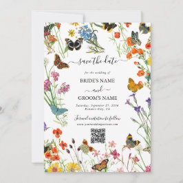 Reserve A Data Casamento Floral de Flores Selvagens de Aquarela B