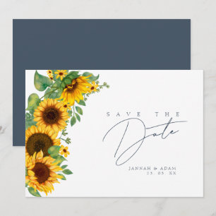 Reserve A Data Casamento Floral de Girassol Boho Salve a Data