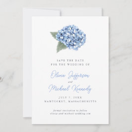 Reserve A Data Casamento Floral de Hydrangea Azul Elegante