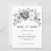 Casamento Floral de Inverno Cinza Prata Marfim Rús