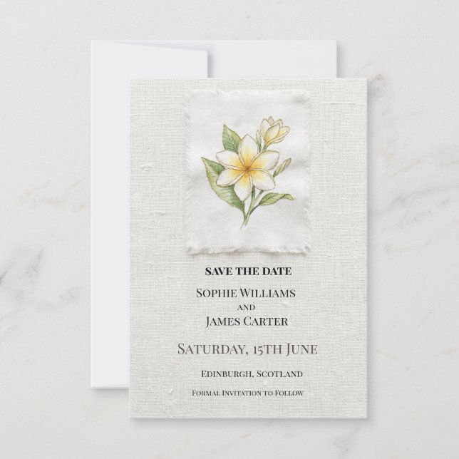Reserve A Data Casamento Floral de Margaridas (Frente)