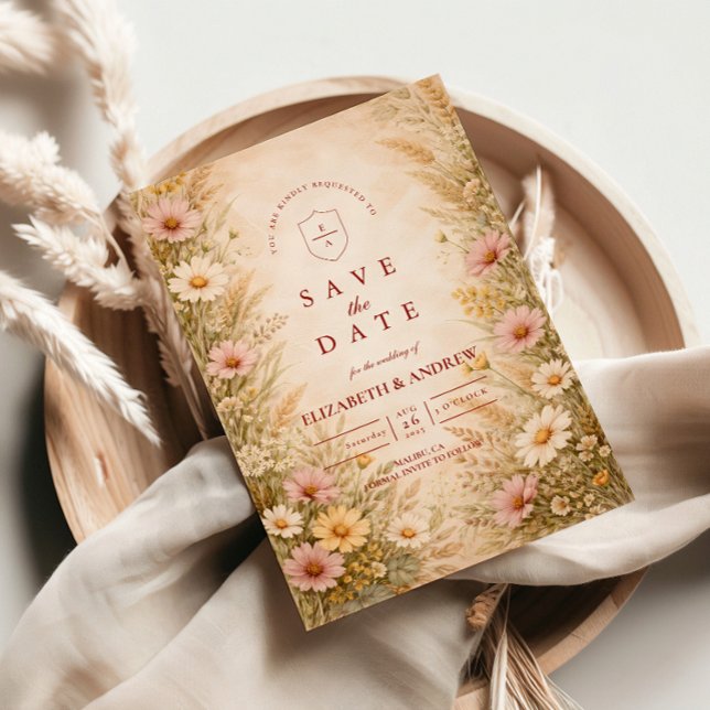 Reserve A Data Casamento Floral de Outono Quente (Criador carregado)