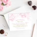 Reserve A Data Casamento Floral de Peonia Elegante Rosa Dourado<br><div class="desc">Casamento elegante e romântico de peônias salve o cartão design. Esquema de cor de ouro rosa e champanhe.</div>