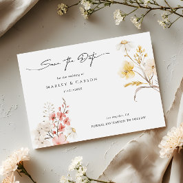 Reserve A Data Casamento Floral de Primavera com Amora Moderno