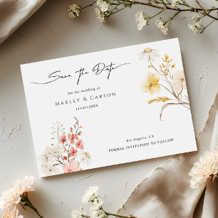 Reserve A Data Casamento Floral de Primavera com Amora Moderno