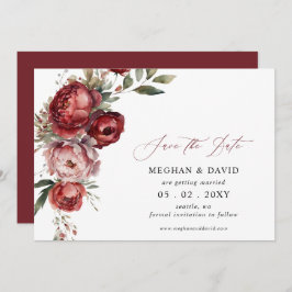 Reserve A Data Casamento Floral do Boho Burgundy