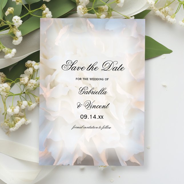 Reserve A Data Casamento Floral do Cravo Branco Salvar a Data (Criador carregado)