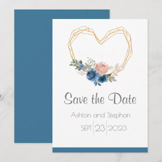 Reserve A Data Casamento Floral Dourado Elegante