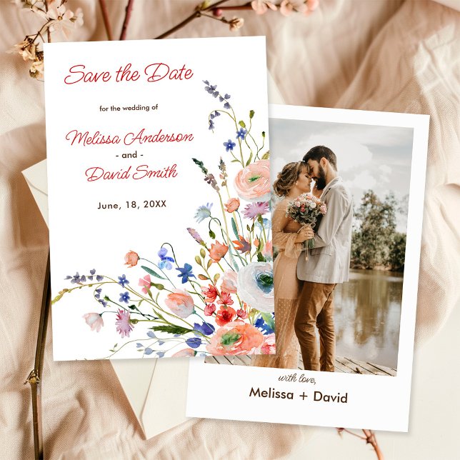Reserve A Data Casamento Floral Elegante (Criador carregado)
