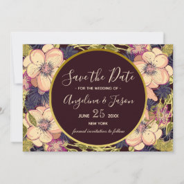 Reserve A Data Casamento Floral Elegante Burgundy