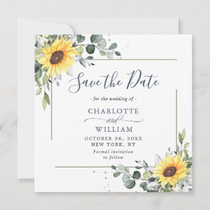 Reserve A Data Casamento Floral Elegante Eucalyptus Sunflower