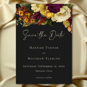 Reserve A Data Casamento Floral Elegante Moody Jewel Vintage