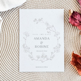 Reserve A Data Casamento Floral Elegante Salvar a Data