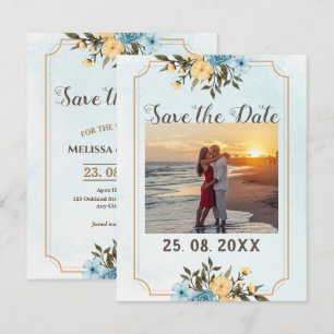 Reserve A Data Casamento Floral em Aquarela Elegante Moderna