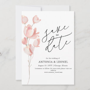 Reserve A Data Casamento Floral em Bege Claro Salve a data