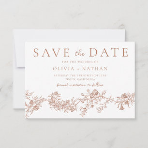 Reserve A Data Casamento Floral em Terracota Vintage