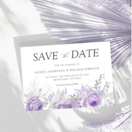 Reserve A Data Casamento Floral Encantado de Prata e Lavanda
