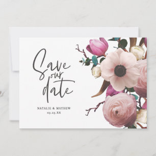 Reserve A Data Casamento floral fotográfico moderno salvar a data