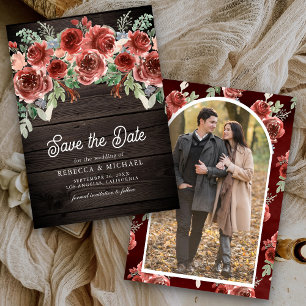 Reserve A Data Casamento Floral Fotográfico Rústico Marsala em Ma