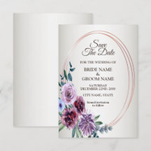Casamento Floral Geométrico em Aquarela Rosa Verme