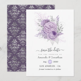 Reserve A Data Casamento Floral Lavanda e Prata