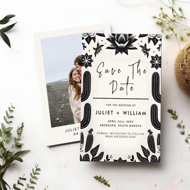 Reserve A Data Casamento Floral Mexicano Elegante Fiesta Cactus (Criador carregado)