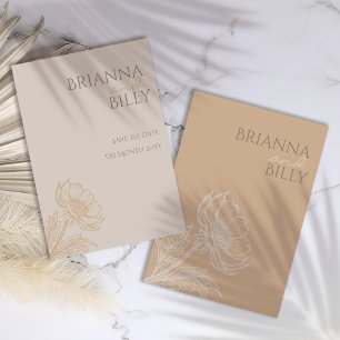 Reserve A Data Casamento Floral Mínimo Terrestre Salve a Data