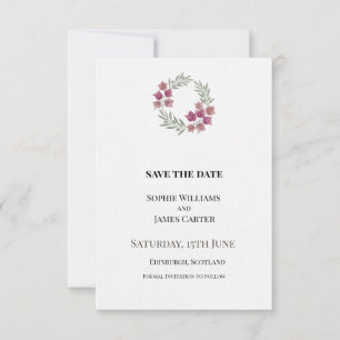 Reserve A Data Casamento Floral Minúsculo