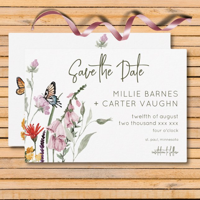 Reserve A Data Casamento Floral Moderno de Pastel & Burgundy Bloo (Pastel & Burgundy Blooms Floral Modern Wedding Save The Date)