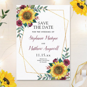 Reserve A Data Casamento Floral Moderno Rustic Sunflower
