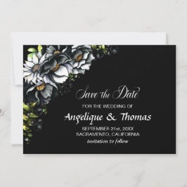 Reserve A Data Casamento Floral Moody Black