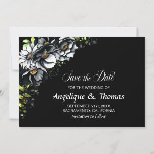 Reserve A Data Casamento Floral Moody Black