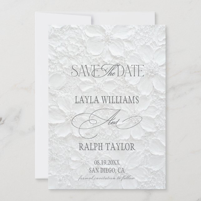 Reserve A Data Casamento Floral Old Money (Frente)