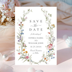 Reserve A Data Casamento Floral Pastel Pink Boho Selvagens