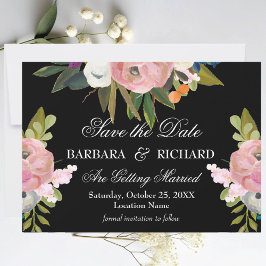 Reserve A Data Casamento Floral Pintado à Mão Romântico Elegante