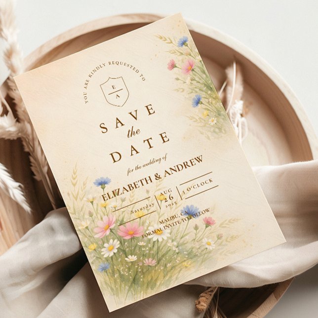 Reserve A Data Casamento Floral Prado de Primavera (Criador carregado)