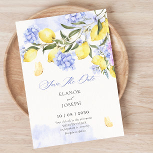 Reserve A Data Casamento floral púrpura de limões