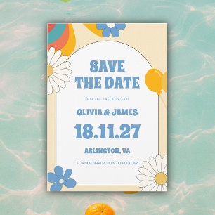 Reserve A Data Casamento Floral Retro em Vinil Bege Macio