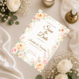 Reserve A Data Casamento Floral Romântico