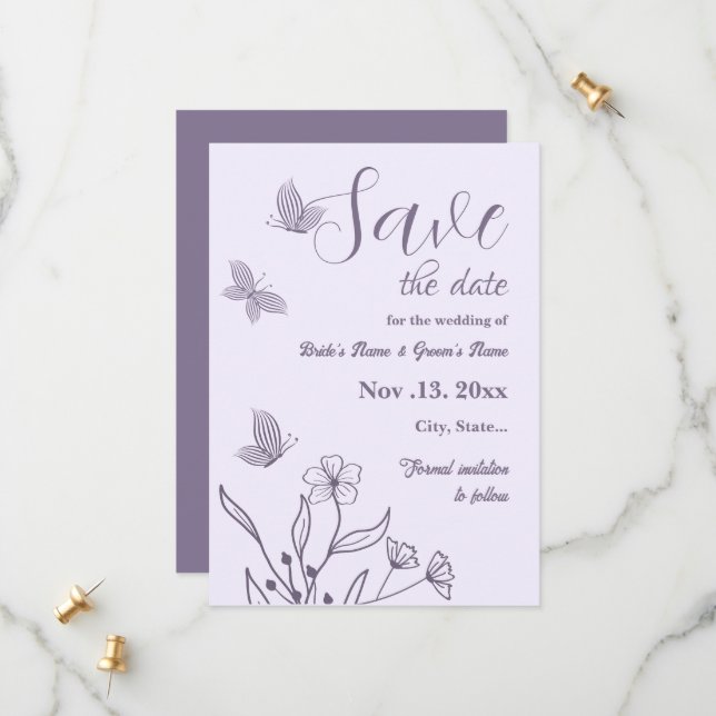 Reserve A Data Casamento floral romântico elegante (Frente/Verso In Situ)