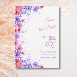 Reserve A Data Casamento Floral Romântico Flor de Campo Pastel