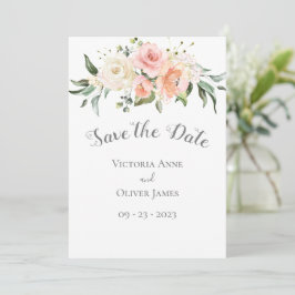 Reserve A Data Casamento Floral Romântico por Cor de Água Escamot