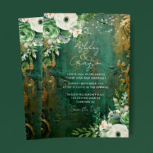 Casamento Floral Romântico Verde Esmeralda
