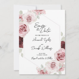 Reserve A Data Casamento Floral Rosa-Rosa Burgundy